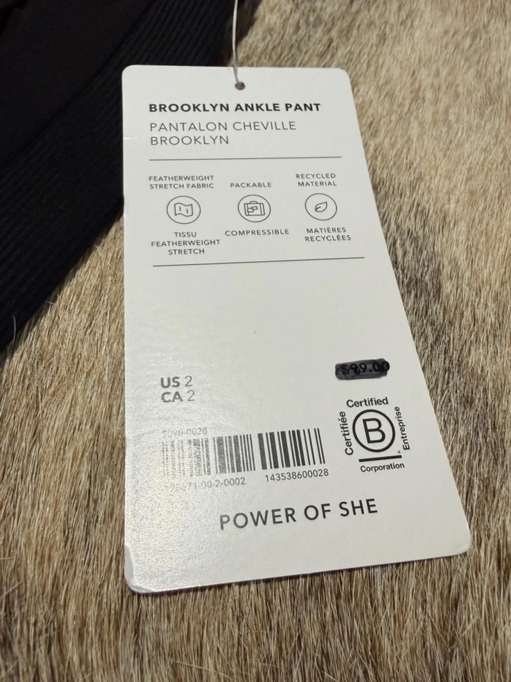 Athleta Brooklyn Ankle Pant NWT Black Size 2 Featherweight Stretch Travel Pant - Picture 4 of 7